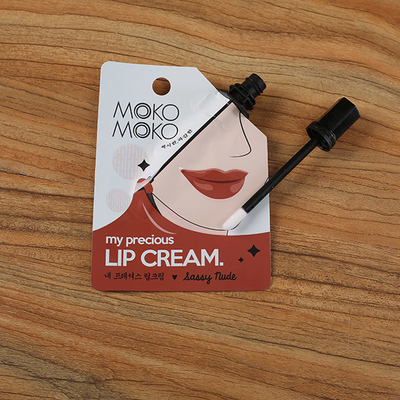 Kemasan Kantong Cerat Kosong Lip Gloss Foil Heat Seal Bottom Tubes Dengan Kuas Mini