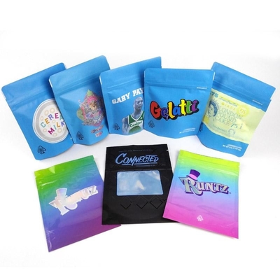 3.5g Runtz  Tas Kemasan Cetak Kustom Stand Up Pouch Mylar Untuk Gulma Medis