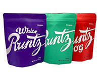 3.5g Runtz  Tas Kemasan Cetak Kustom Stand Up Pouch Mylar Untuk Gulma Medis
