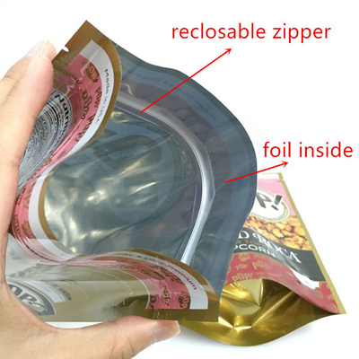 Stand Up Zipper Resealable  Heat Sealable Food Storage Doypack Packaging Pouches Bag With Clear window