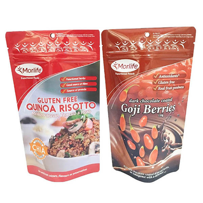 Stand Up Zipper Resealable  Heat Sealable Food Storage Doypack Packaging Pouches Bag With Clear window