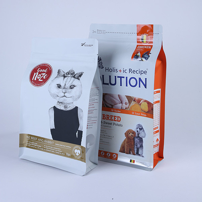 Aluminium Foil Bottom Gusseted Zip Lock 50mic Pet Treat Kemasan Kemasan Perawatan Anjing Kustom