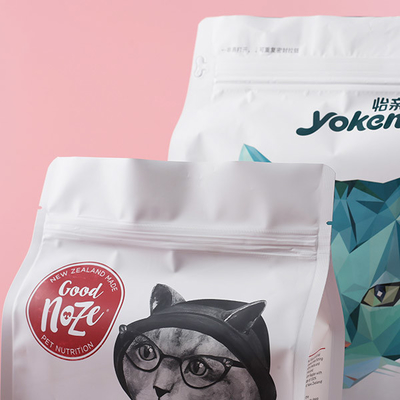 Aluminium Zipper 300g Flat Bottom Bag Kemasan Makanan Kucing Tas Besar