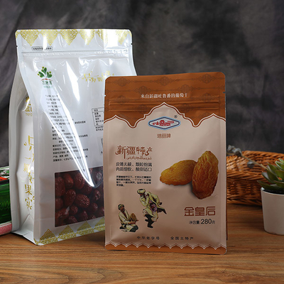 50g Heat Sealable Bags 100g 200g Food Plastic Packaging Bags Bagian Bawah Datar Dengan Jendela