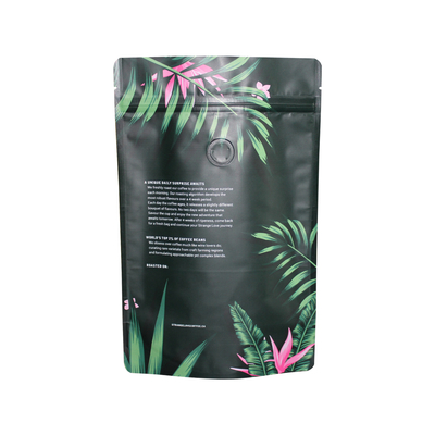 Kemasan Kantong Berdiri Kopi Bukti Bau Flat Bottom Stand Up Pouch Valve Aluminium Foil