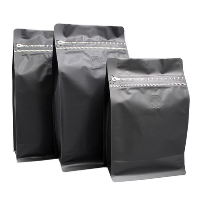 Resealable 250g 8oz Flat Bottom Bag Packaging Plastic 120g Coffee Bean Pouch With Valve