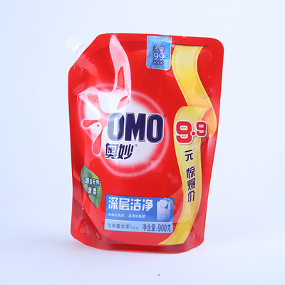 Doypack 60mic Spouted Liquid Stand Up Pouches Laundry Deterjen Powder Packing Pouches