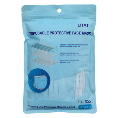 BRC Resealable Zipper Bags Kantong Poli Yang Dapat Ditutup Kembali Untuk Kemasan Masker