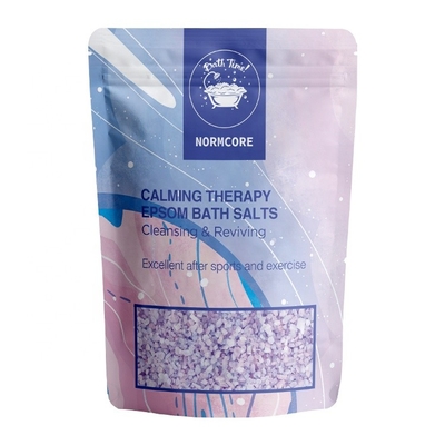 Cetak Kustom Food Grade Stand Up  Pouches Bath Salt Packaging Bag Dengan Zipper FoodPromosi dengan jendela