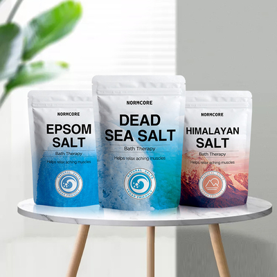 Cetak Kustom Food Grade Stand Up  Pouches Bath Salt Packaging Bag Dengan Zipper FoodPromosi dengan jendela